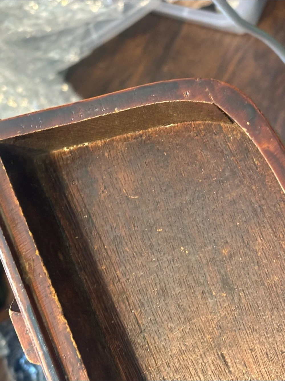 Vintage Wooden Slant Top Desk Box with Pull Out Drawer- primitive rustic storage